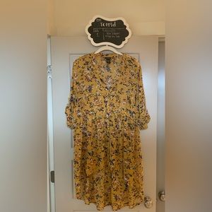 Torrid Yellow and Floral Lexi Babydoll High-Low Top